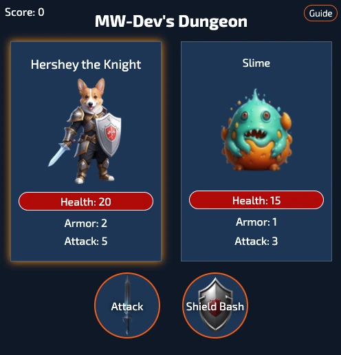 Thumbnail of my React Dungeon project