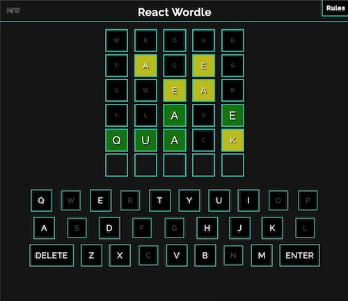 Thumbnail of my Wordle React JS project